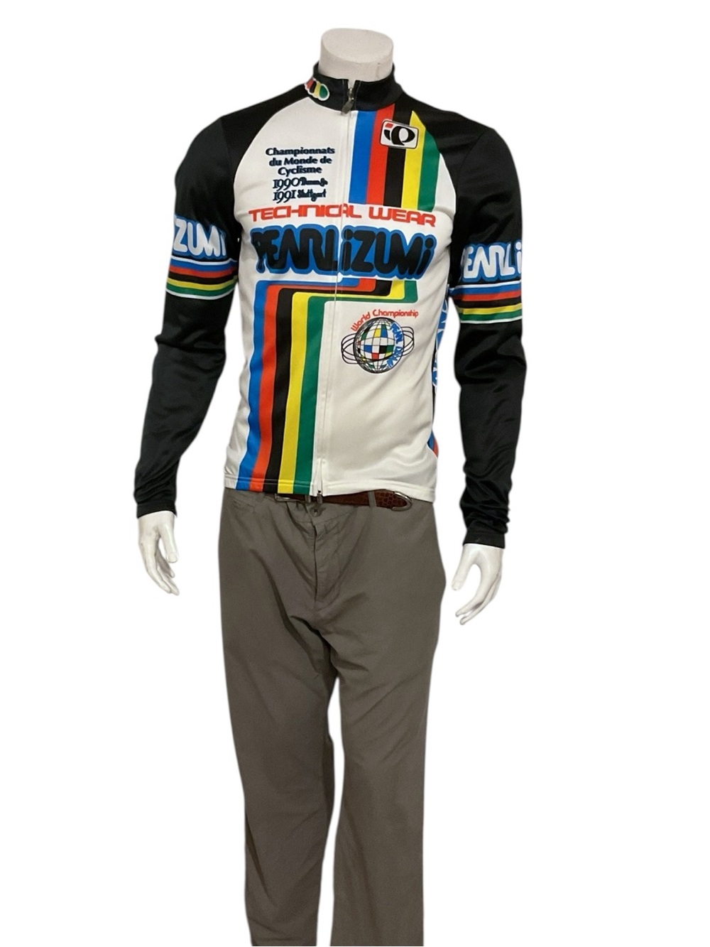 Pearl Izumi Men’s White Long Sleeve Cycling Jersey